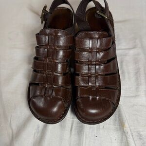 b.o.c Brown Rosa Coffee Fisherman Clog Buckle Sandal Shoes boc Size 11